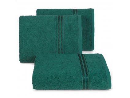 Bavlněný froté ručník s proužkem LORAN 50x90 cm, tmavě zelená, 450 gr Mybesthome