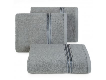 Bavlněný froté ručník s proužkem LORAN 50x90 cm, šedá, 450 gr Mybesthome
