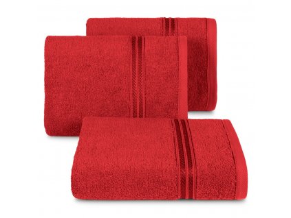 Bavlněný froté ručník s proužkem LORAN 50x90 cm, červená, 450 gr Mybesthome