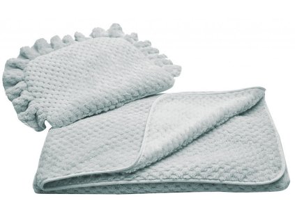 Komplet do kočárku KAYA stříbrný polštářek 38x28 cm s dekou 80x90 cm Mybesthome