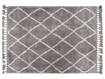 Kusový vzorovaný koberec s třásněmi PELUSH ROMBI šedá více rozměrů Multidecor
