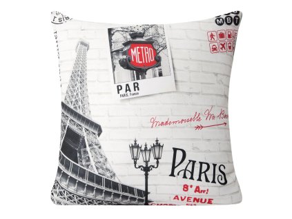 Polštář PARIS AVENUE MyBestHome 40x40cm fototisk motiv eifelovka