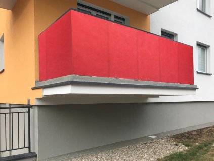 Balkonová zástěna OSLO červená, výška 80 cm,