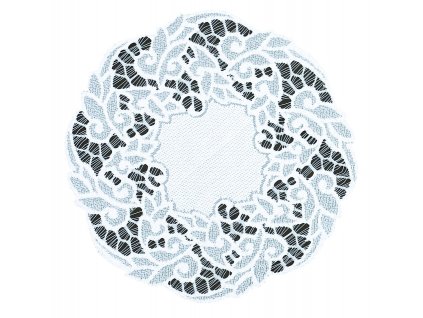Dekorační žakárový ubrousek KARINE bílá Ø 35 cm