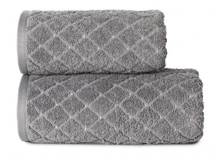 Bavlněný froté ručník se vzorem OLIWIER 50x90 cm tmavě šedá
