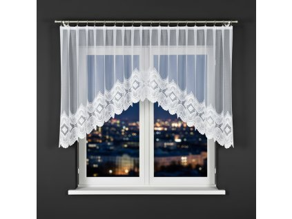 Dekorační oblouková krátká záclona na žabky LUCYNA 120 bílá 250x120 cm MyBestHome