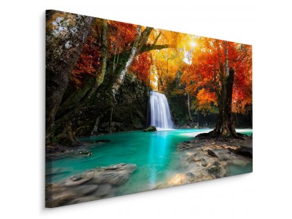 Plátno Vodopád V Podzimním Lese 3D