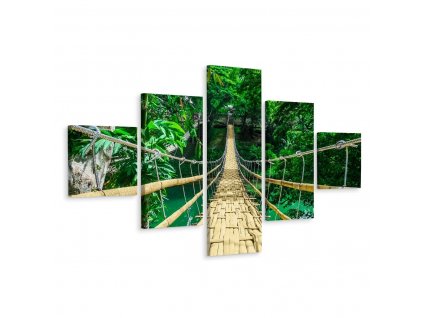 Vícedílné plátno Bambusový Most V Tropickém Lese