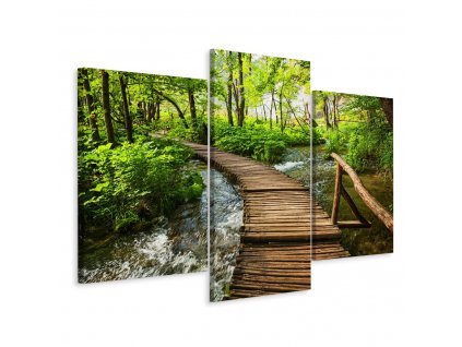 Vícedílné plátno Dřevěný Most V Lese