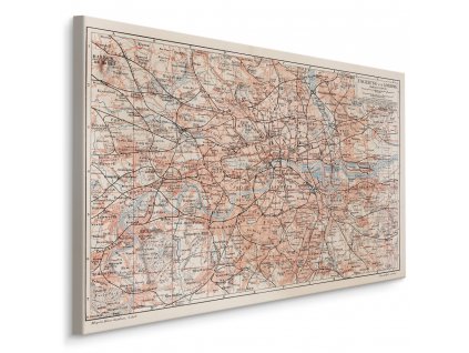 Plátno Mapa Londýna A Okolí
