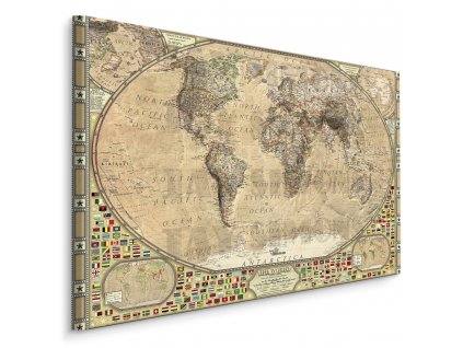 Plátno Vintage Mapa Světa