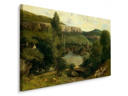 Plátno Gustave Courbet "Ornans View" Reprodukce