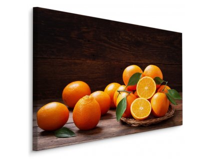 Plátno Čerstvé Pomeranče Na Prknech