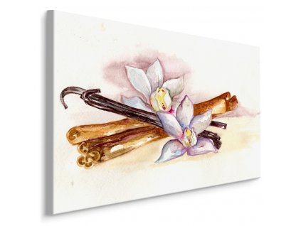 Plátno Vanilkové Tyčinky S Květinami
