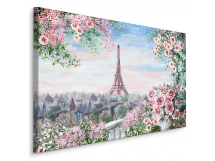 Plátno Eiffelova Věž s růžemi