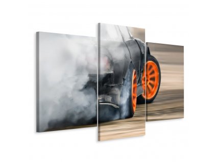 Vícedílné plátno Unášené Auto V Oblaku Kouře