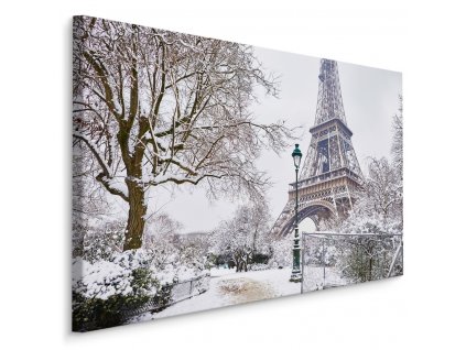Plátno Pohled Na Eiffelovu Věž V Zimě