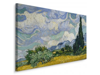 Plátno Vincent Van Gogh "Pšeničné Pole S Cypřiši" Reprodukce