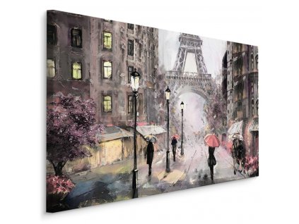 Plátno Pařížská Ulice V Pastelových Barvách
