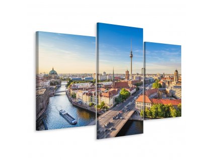 Vícedílné plátno Řeka Spréva A Panoramatický Výhled Na Berlín I.