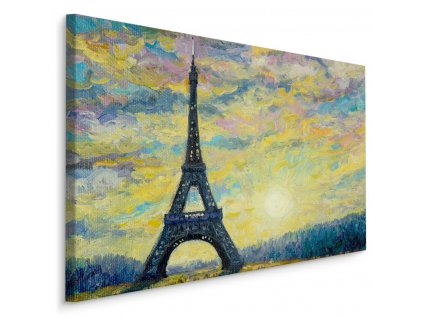 Plátno Eiffelova Věž A Západ Slunce