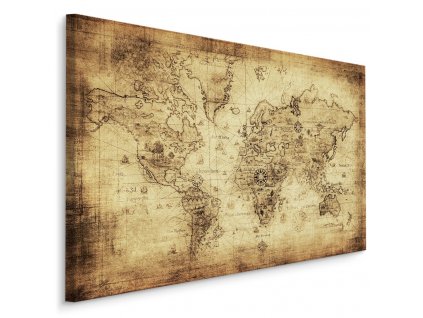 Plátno Stará Vintage Mapa Světa