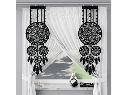 Panelová dekorační záclona LEA černá, šířka 45 cm výška 130 cm (cena za 1 kus panelu) MyBestHome