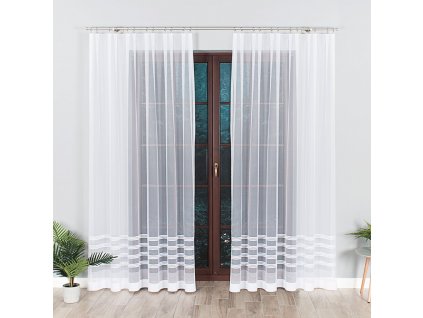 Dekorační vzorovaná záclona BALBINA 200 bílá 200x250 cm (cena za 1 kus) MyBestHome