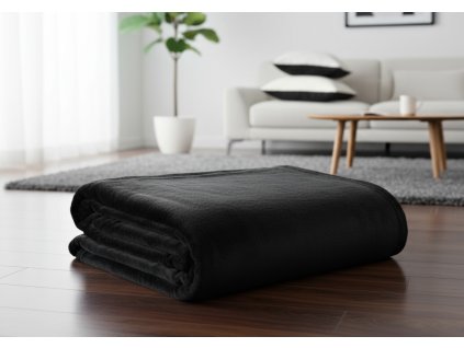 Mikrovláknová deka ROTE černá 150x200 cm 959701