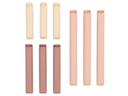 Plastové klipsy - svorky na sáčky EASY BAKE růžová 9 kusů různé rozměry 990896 Homla