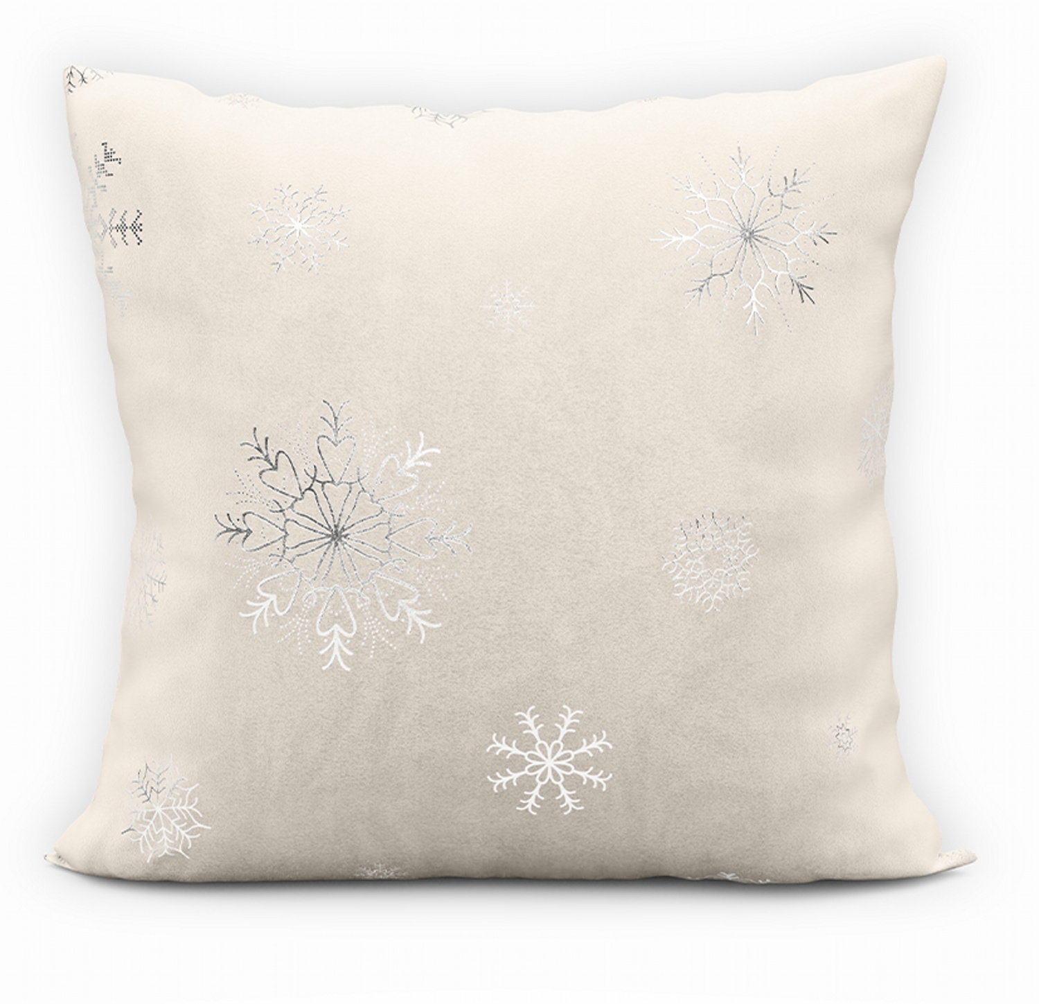 Polštář SNOWFLAKE slonová kost/stříbrná 40x40 cm Mybesthome Varianta: Povlak na polštář s antialergickou prošívanou výplní, 40x40 cm kod barvy: 001