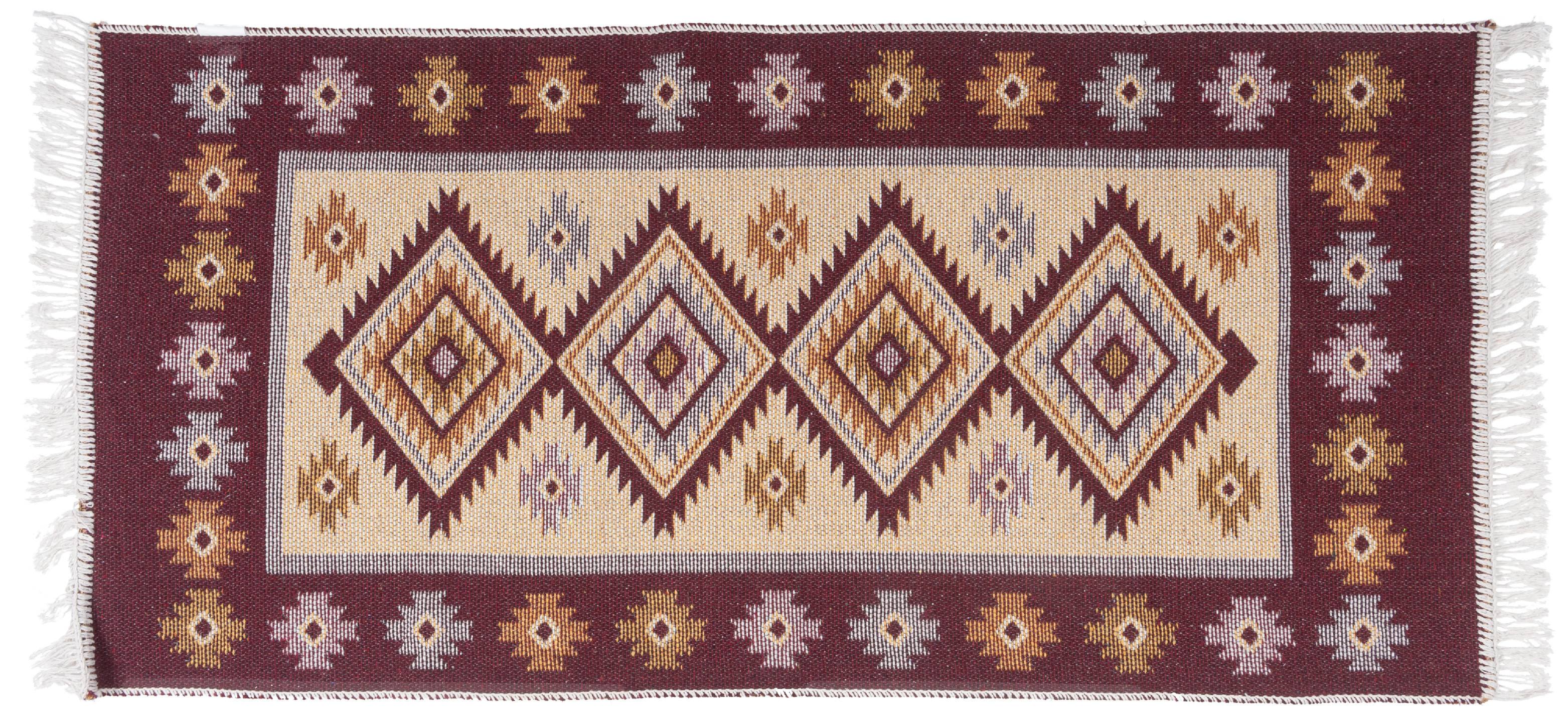 Kusový oboustranný vzorovaný koberec KILIM - ROMBY švestková 60x120 cm Multidecor