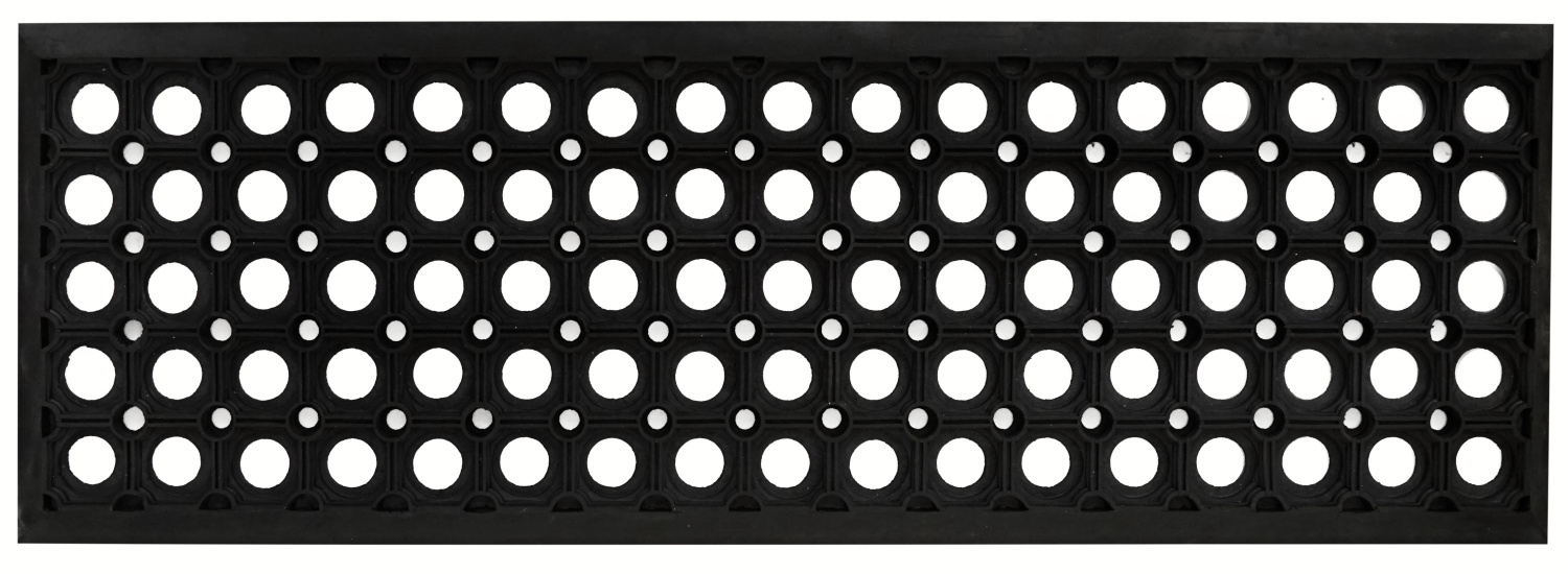 Gumová rohožka - předložka na schody DOMINO černá 25x75 cm Mybesthome