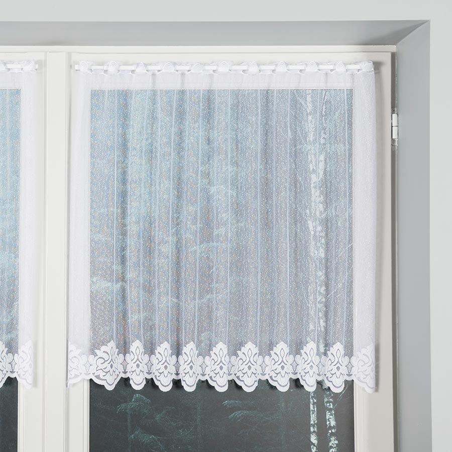 Dekorační metrážová vitrážová záclona VIOLA bílá výška 70 cm MyBestHome Cena záclony je uvedena za běžný metr