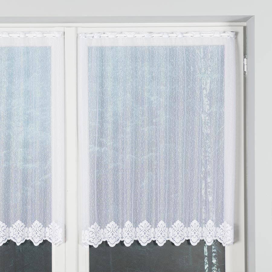 Dekorační metrážová vitrážová záclona VIOLA bílá výška 90 cm MyBestHome Cena záclony je uvedena za běžný metr