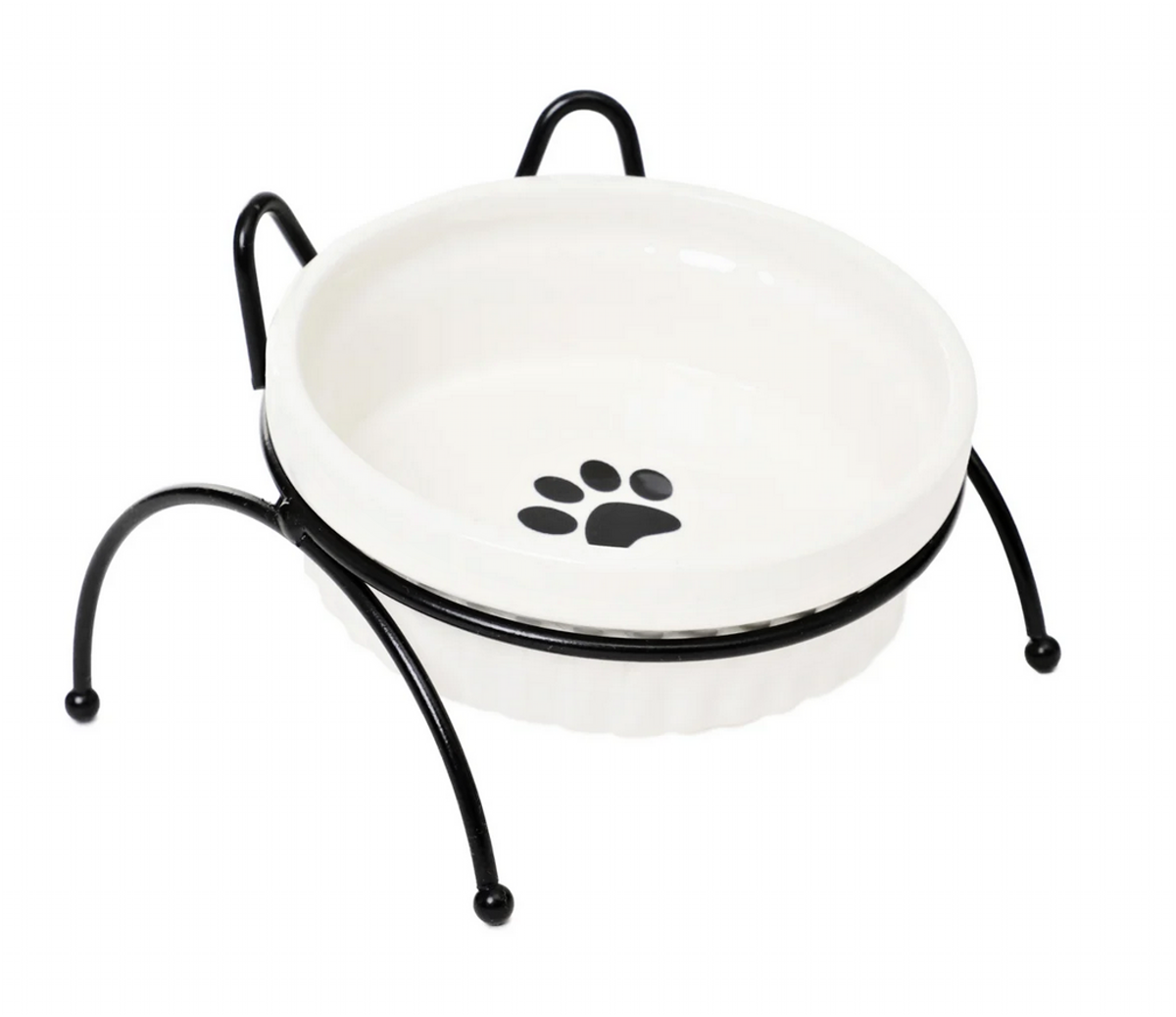 Miska na krmení | CATTY | bílá na kovovém stojanu | 12 cm | 848563