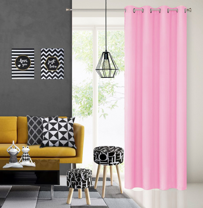 Dekorační závěs s kroužky EASY TOP světle růžová 1x140x250 cm (cena za 1 kus) MyBestHome