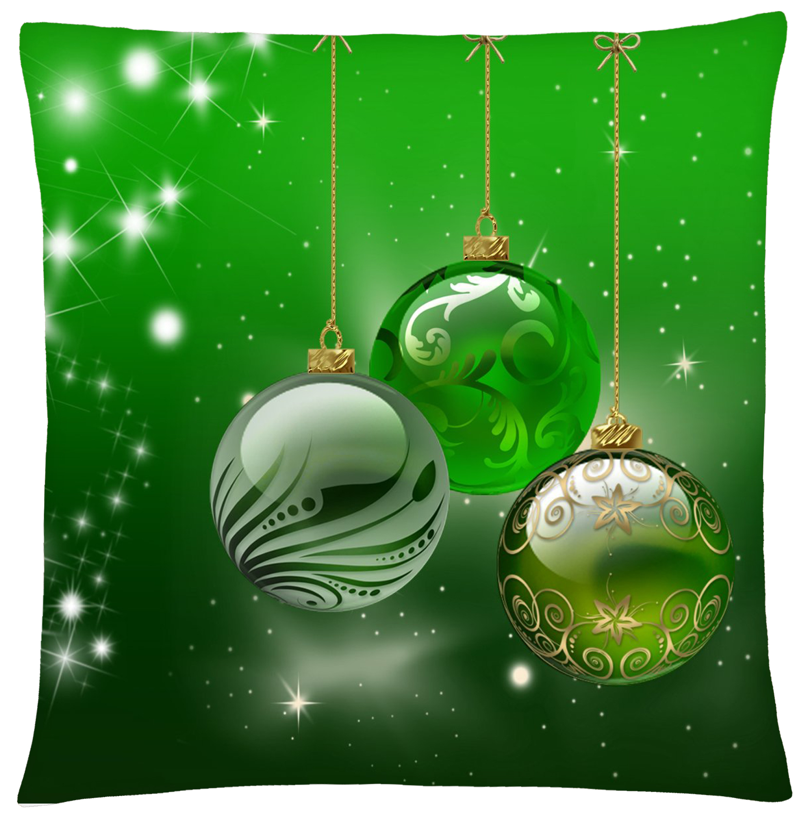 Polštář CHRISTMAS GREEN BALLS Mybesthome 40x40 cm Varianta: Povlak na polštář s výplní, 40x40 cm