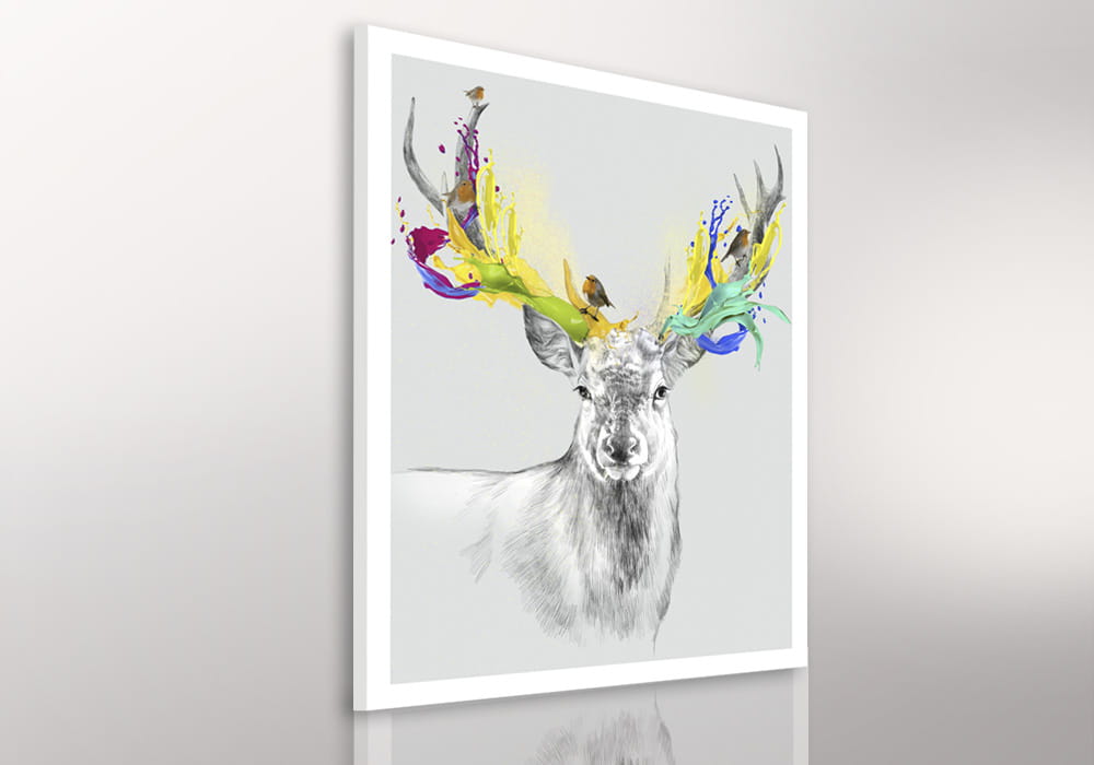 Obraz na plátně DEER IN COLORS B různé rozměry Ludesign ludesign obrazy: 80x60 cm