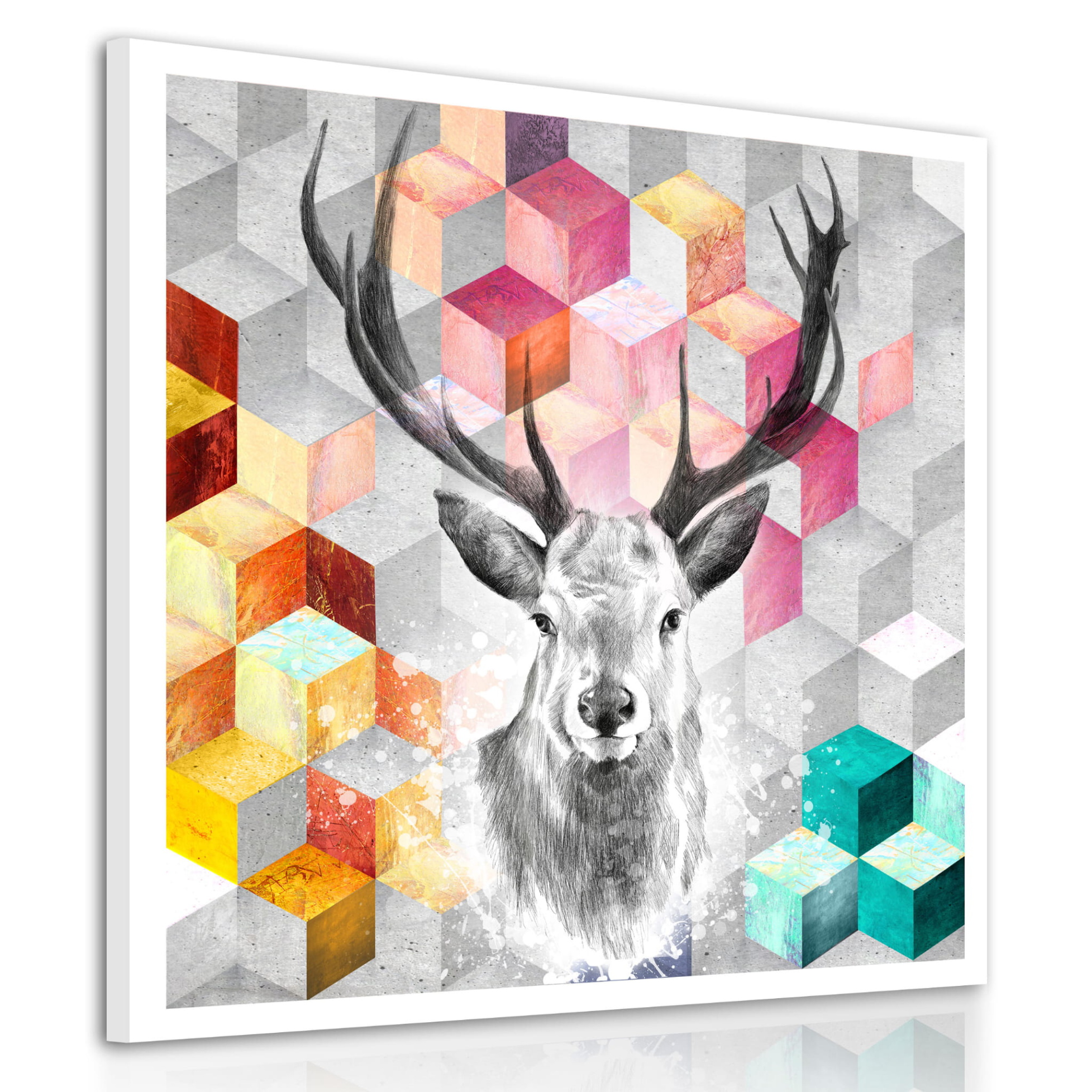 Obraz na plátně SCANDI DEER H různé rozměry Ludesign ludesign obrazy: 80x80 cm