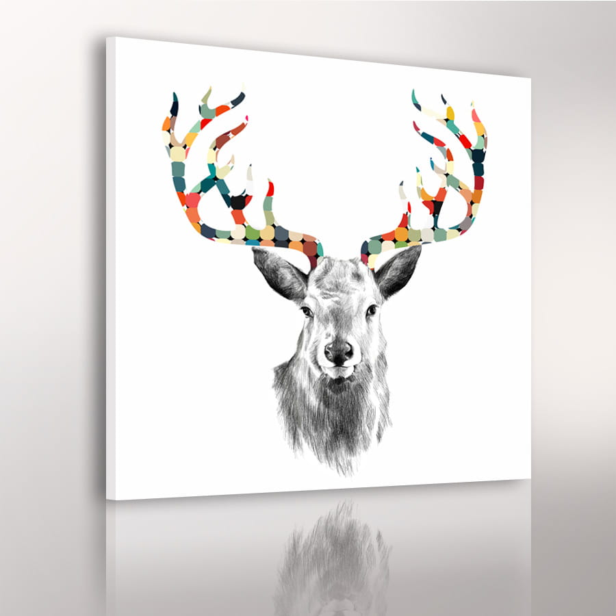 Obraz na plátně SCANDI DEER B různé rozměry Ludesign ludesign obrazy: 80x80 cm