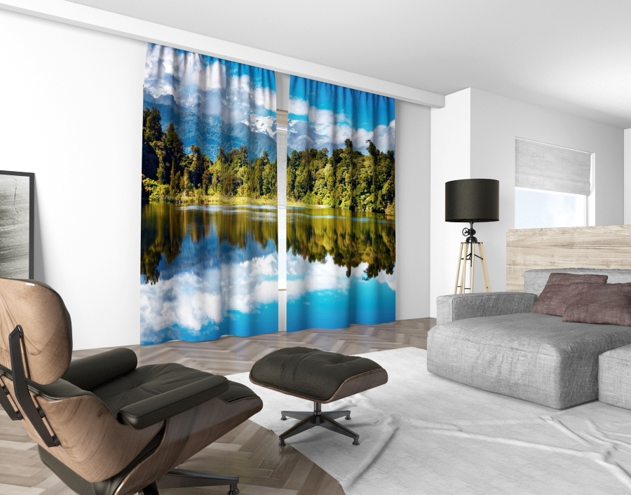 3D dekorační závěs 505V MOUNTAIN LAKE 2x 160x250 cm set 2 kusy MyBestHome