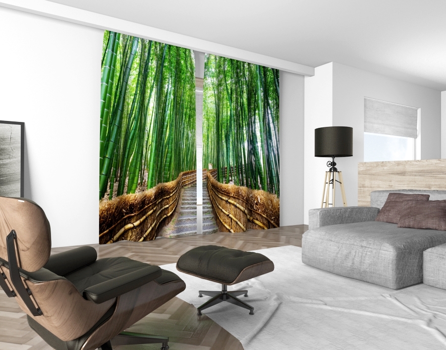 3D dekorační závěs 507V BAMBOO FOREST 2x 160x250 cm set 2 kusy MyBestHome