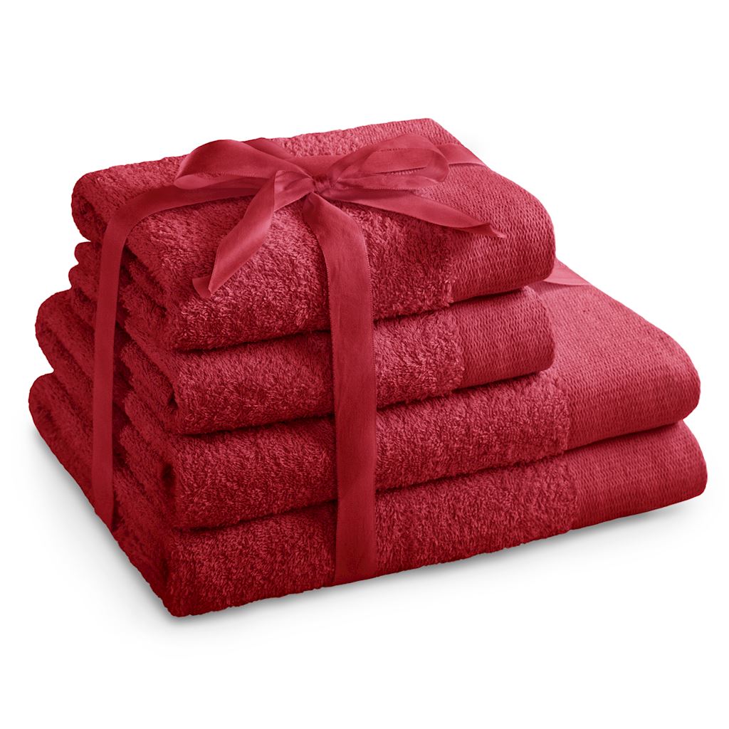 Set 100% bavlna AMARIS 2x ručník 50x100 cm a 2x osuška 70x140 cm, červená, 450 gr, Mybesthome