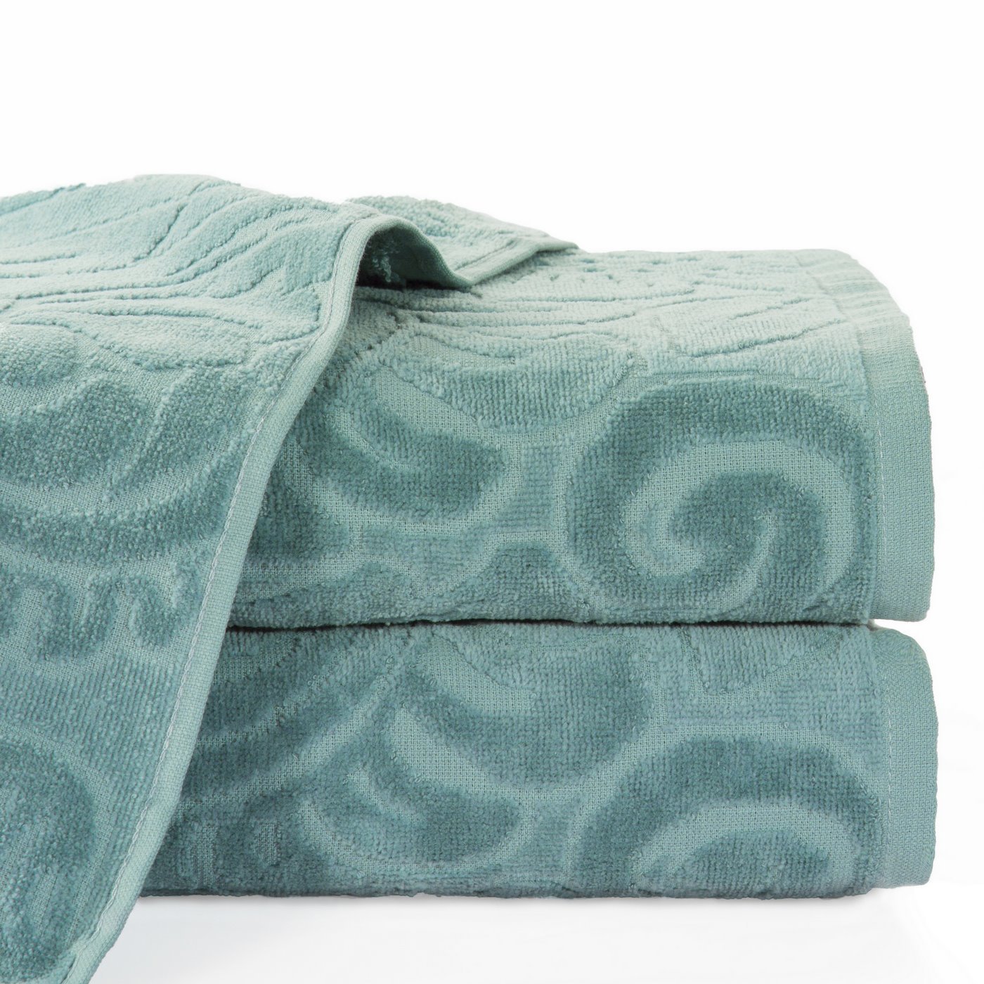 Bavlněný froté ručník se vzorem LIVIA 50x90 cm, mátová, 390 gr Mybesthome Varianta: ručník - 1 kus 50x90 cm