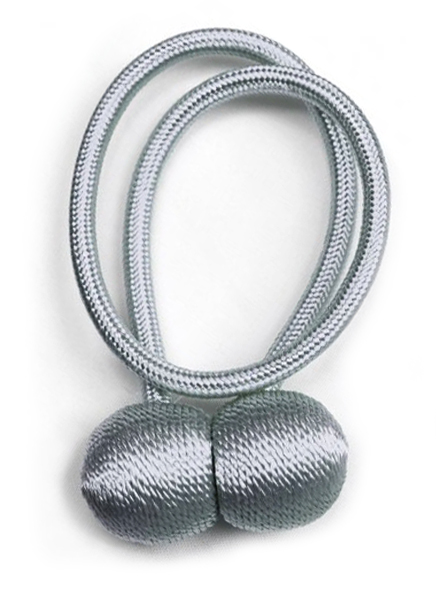 Dekorační ozdobná spona na záclony a závěsy s magnetem MATY, TMAVĚ šedá 1 kus, Ø 3 cm Mybesthome
