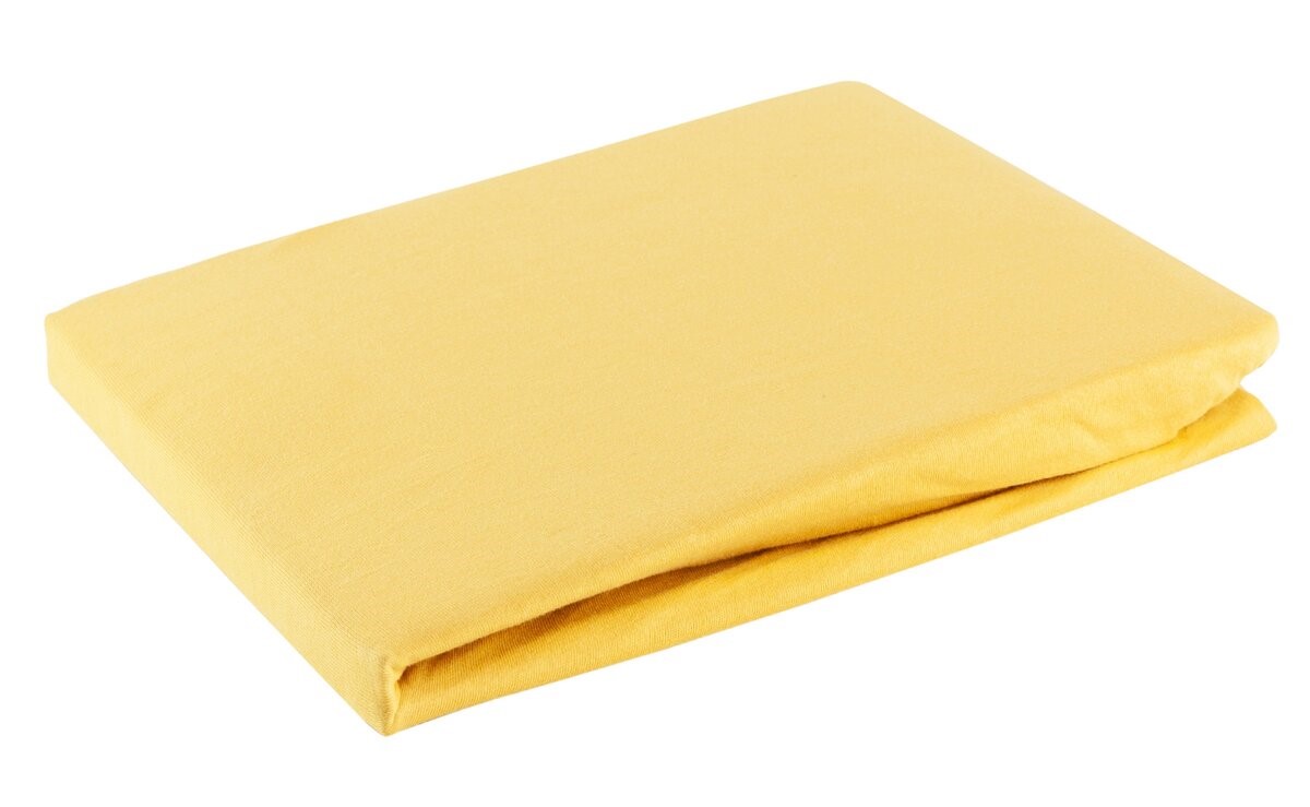 Jersey napínací prostěradlo GOLD mustard/hořčicová, různé rozměry, 100% bavlna, MyBestHome Rozměr prostěradla: na matraci 90x200 cm + 25 cm