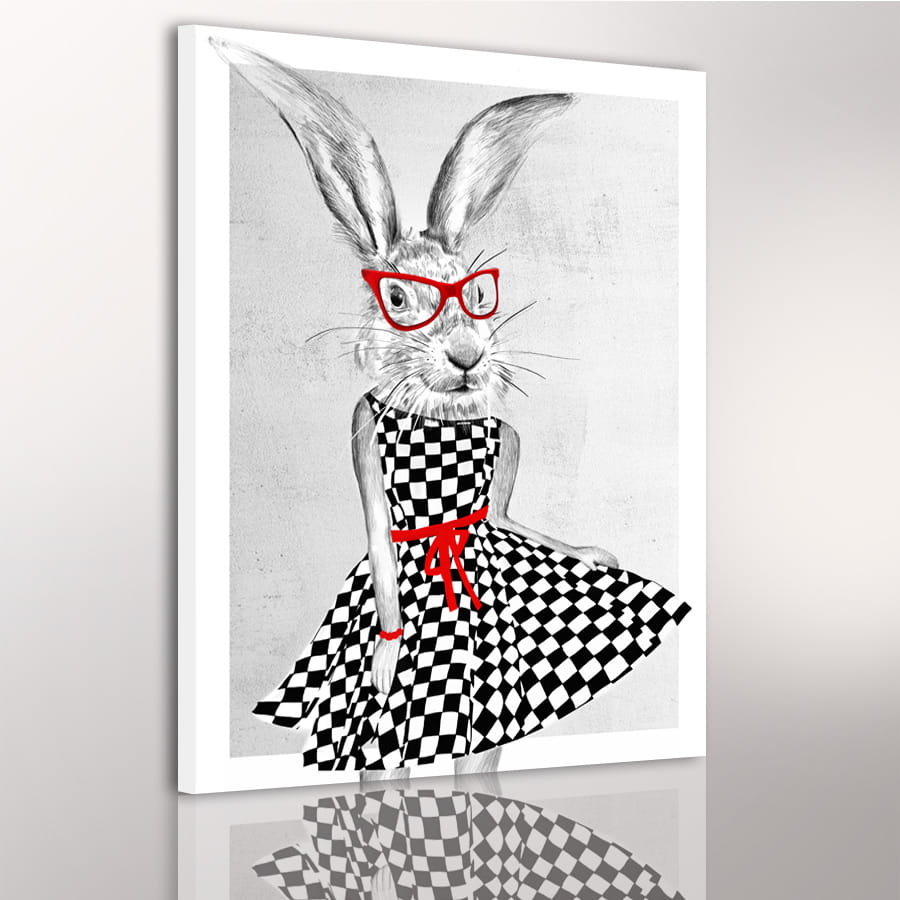 Obraz na plátně LADY RABBIT různé rozměry Ludesign ludesign obrazy: 100x80 cm