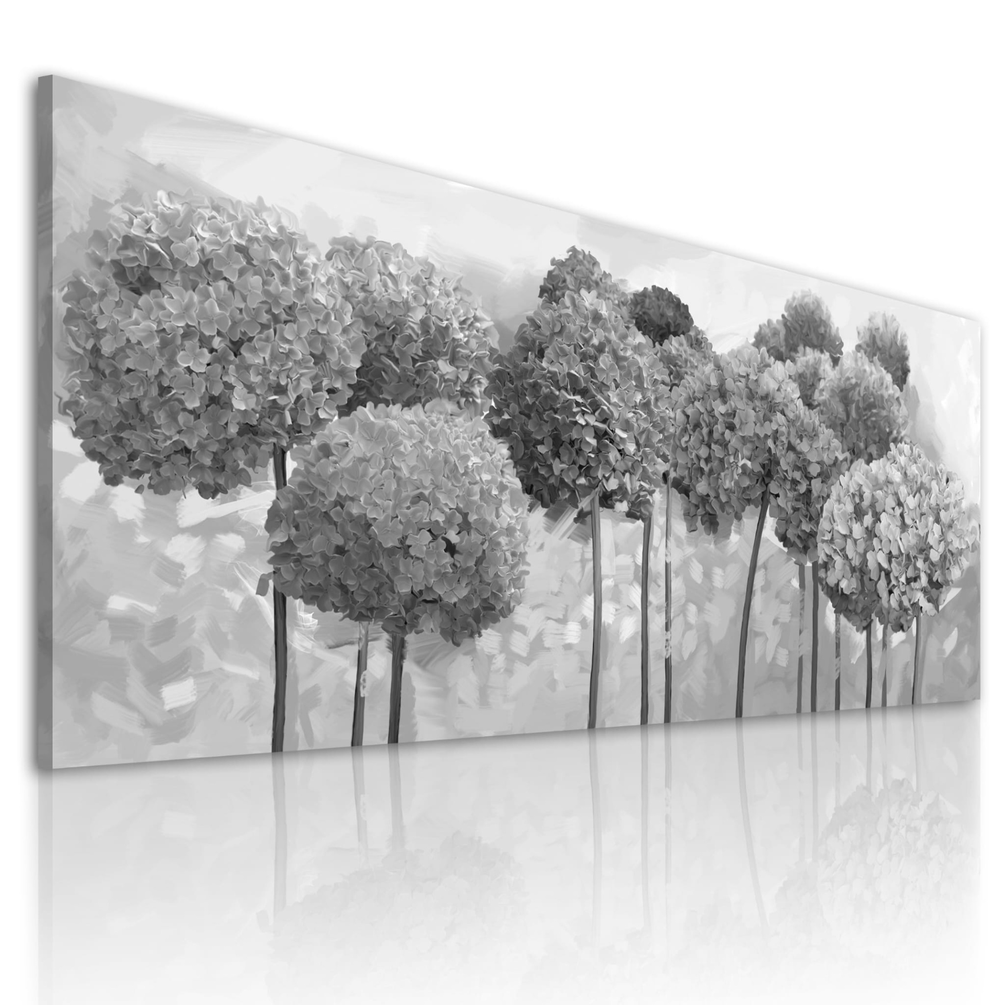 Obraz na plátně HORTENZIE šedé květy B různé rozměry Ludesign ludesign obrazy: 100x40 cm