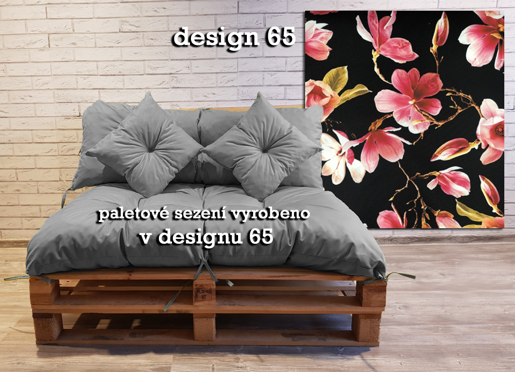 Polstr LUCA vzorovaný SET - DESIGN 65 - sedák 120x80 cm, opěrka 120x40 cm, 2x polštáře 30x30 cm, paletové prošívané sezení Mybesthome